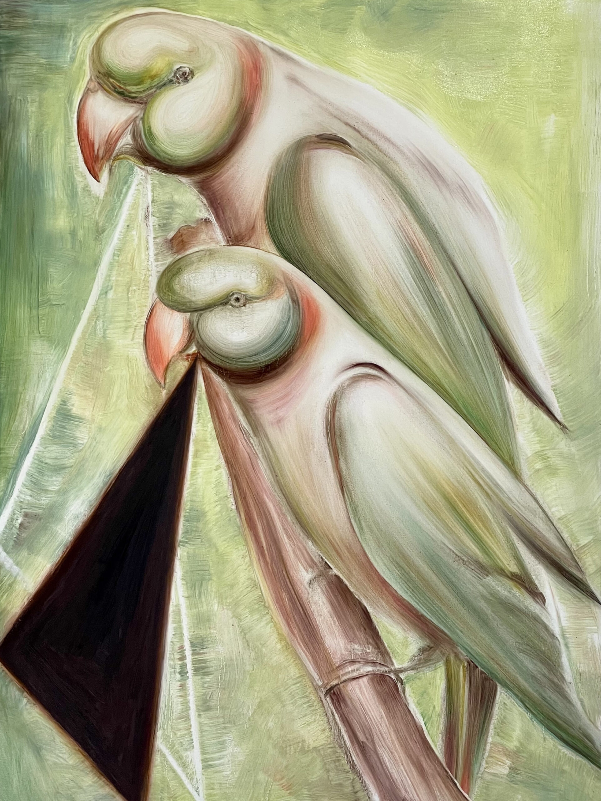 「Twin birds」1,303×894 oil on canvas  2021