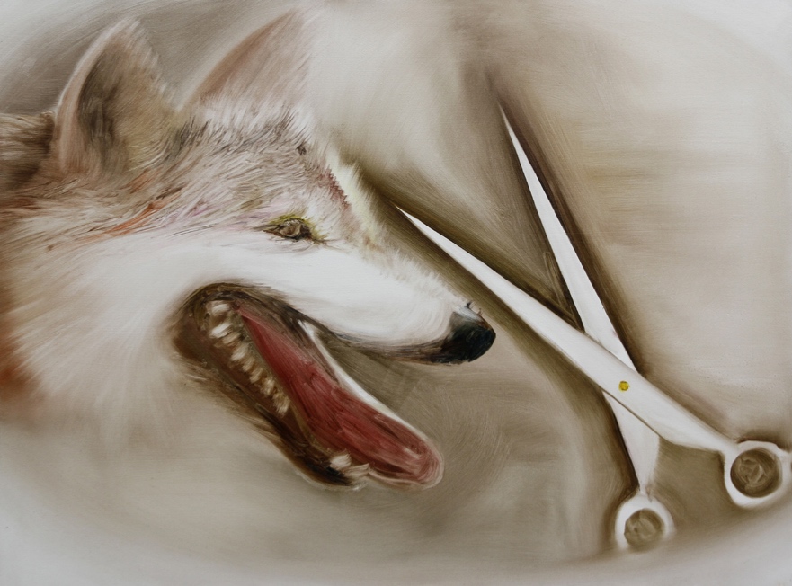 「Wolf & scissors」 1,303×970 oil on canvas 2014