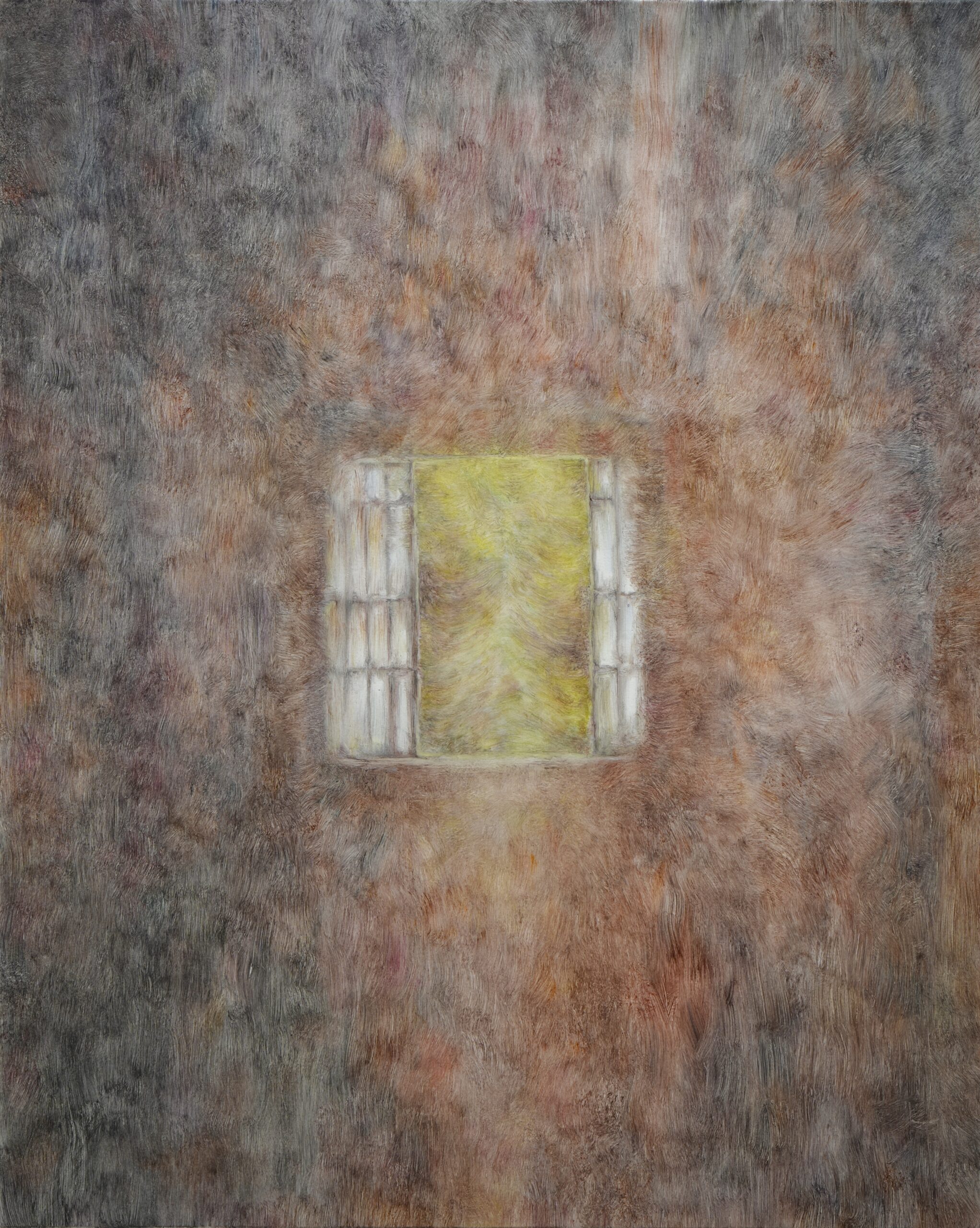 Vacant Land — Beyond the Window, 2025, oil on canvas, 1000 × 803 mm